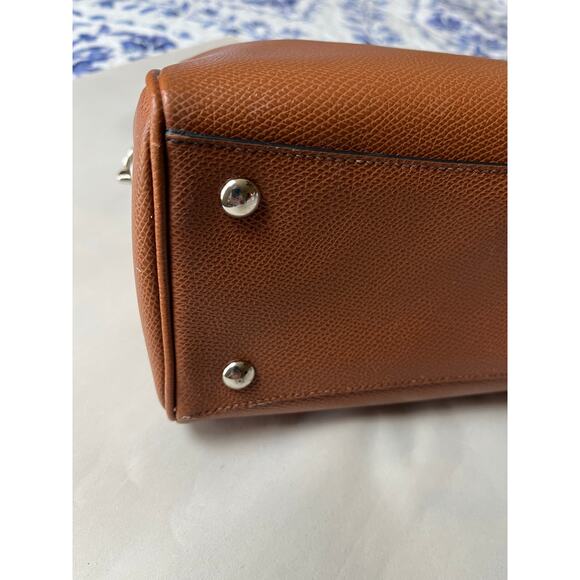 Coach Brown Mini Bag Pebbled Leather Charm - Picture 6 of 12